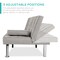 Best Choice Products Modern Linen Convertible Futon Sofa Bed w/ Removable Armrests, Metal Legs, Cupholders